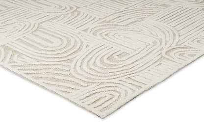 Aarini Ivory and Beige Modern Hand Tufted Wool Rug