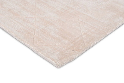 Angelina Carved Geometric Pattern Blush Handloom Viscose Rug