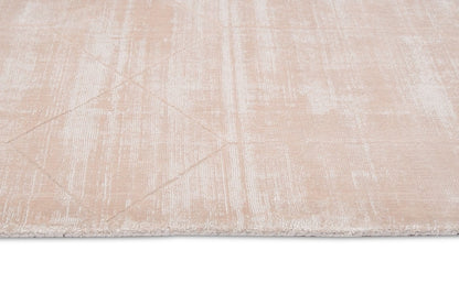 Angelina Carved Geometric Pattern Blush Handloom Viscose Rug