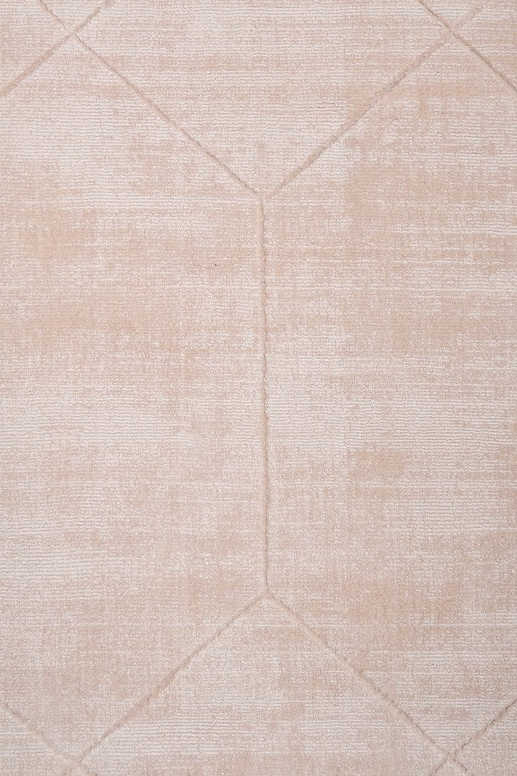 Angelina Carved Geometric Pattern Blush Handloom Viscose Rug