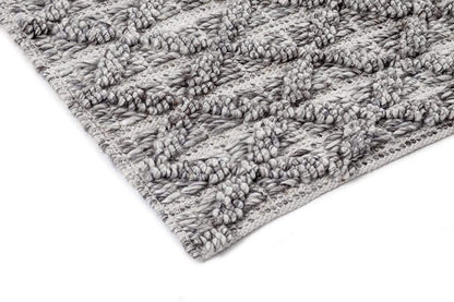 Tisha Handwoven Grey & Charcoal Handwoven Wool Rug