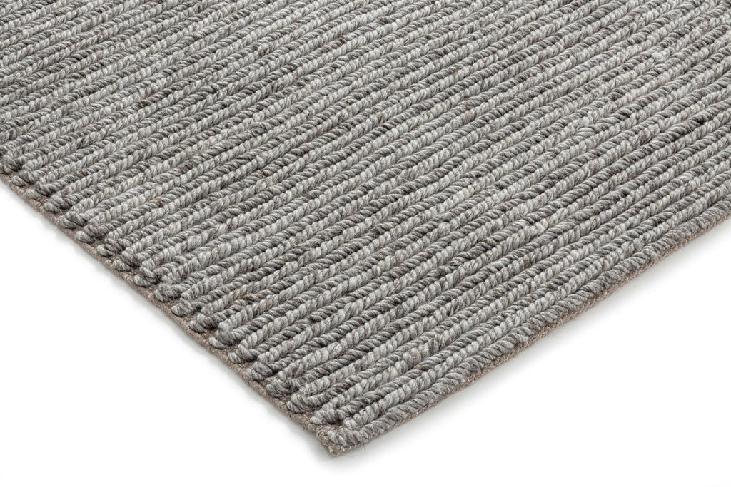 Rhenna Ivory & Grey Charcoal Braided Handwoven Wool Rug