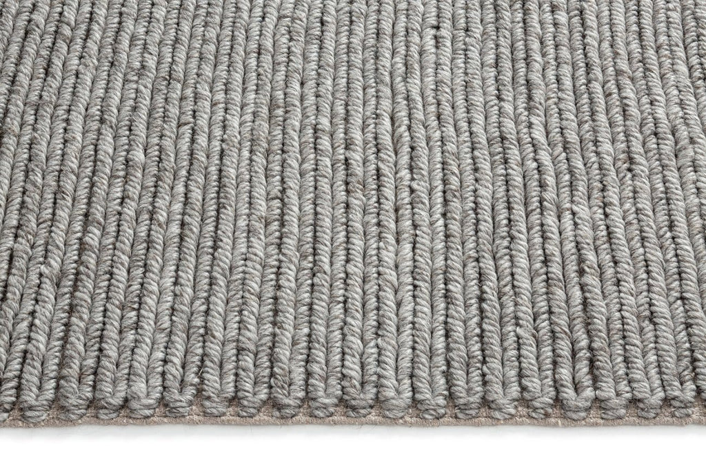 Rhenna Ivory & Grey Charcoal Braided Handwoven Wool Rug