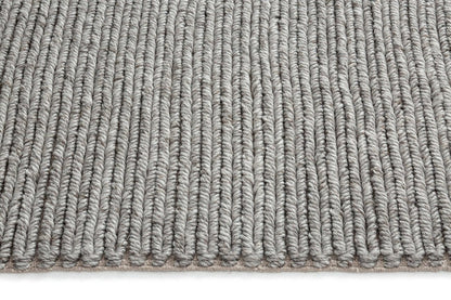 Rhenna Ivory & Grey Charcoal Braided Handwoven Wool Rug