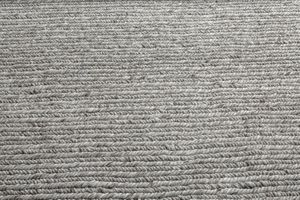 Rhenna Ivory & Grey Charcoal Braided Handwoven Wool Rug