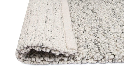 Callan – Handwoven  Light Grey & Ivory Marble Chunky Knit Wool Rug