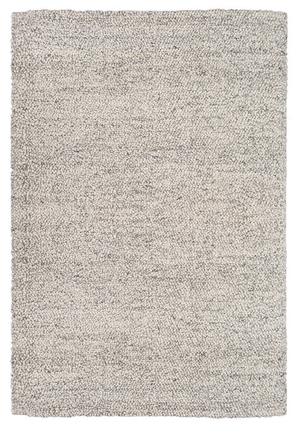 Callan – Handwoven  Light Grey & Ivory Marble Chunky Knit Wool Rug