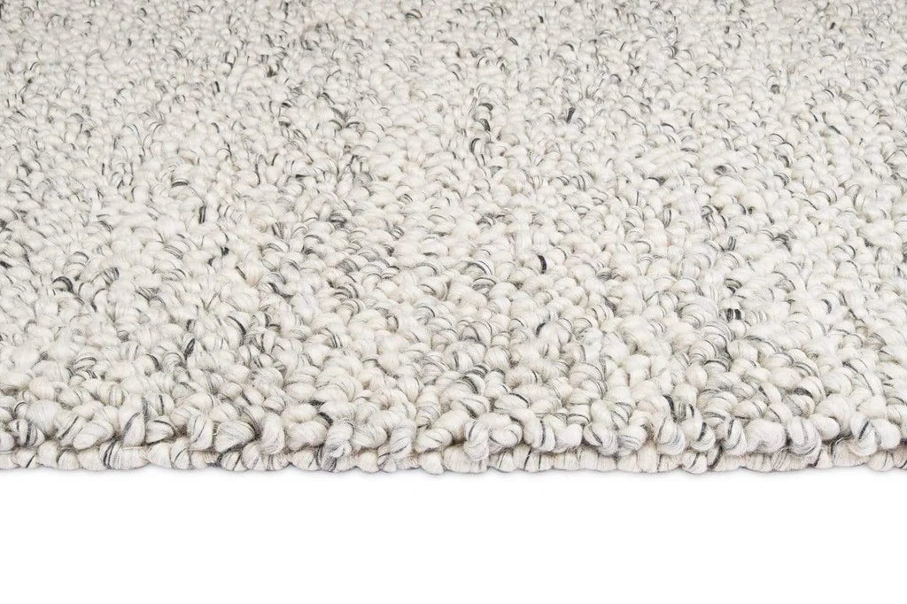 Callan – Handwoven  Light Grey & Ivory Marble Chunky Knit Wool Rug