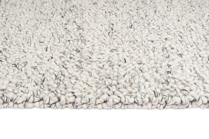 Callan – Handwoven  Light Grey & Ivory Marble Chunky Knit Wool Rug