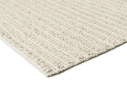 Elysia  Ivory Hand Knotted Recycled Polyester Ultra Soft Rug