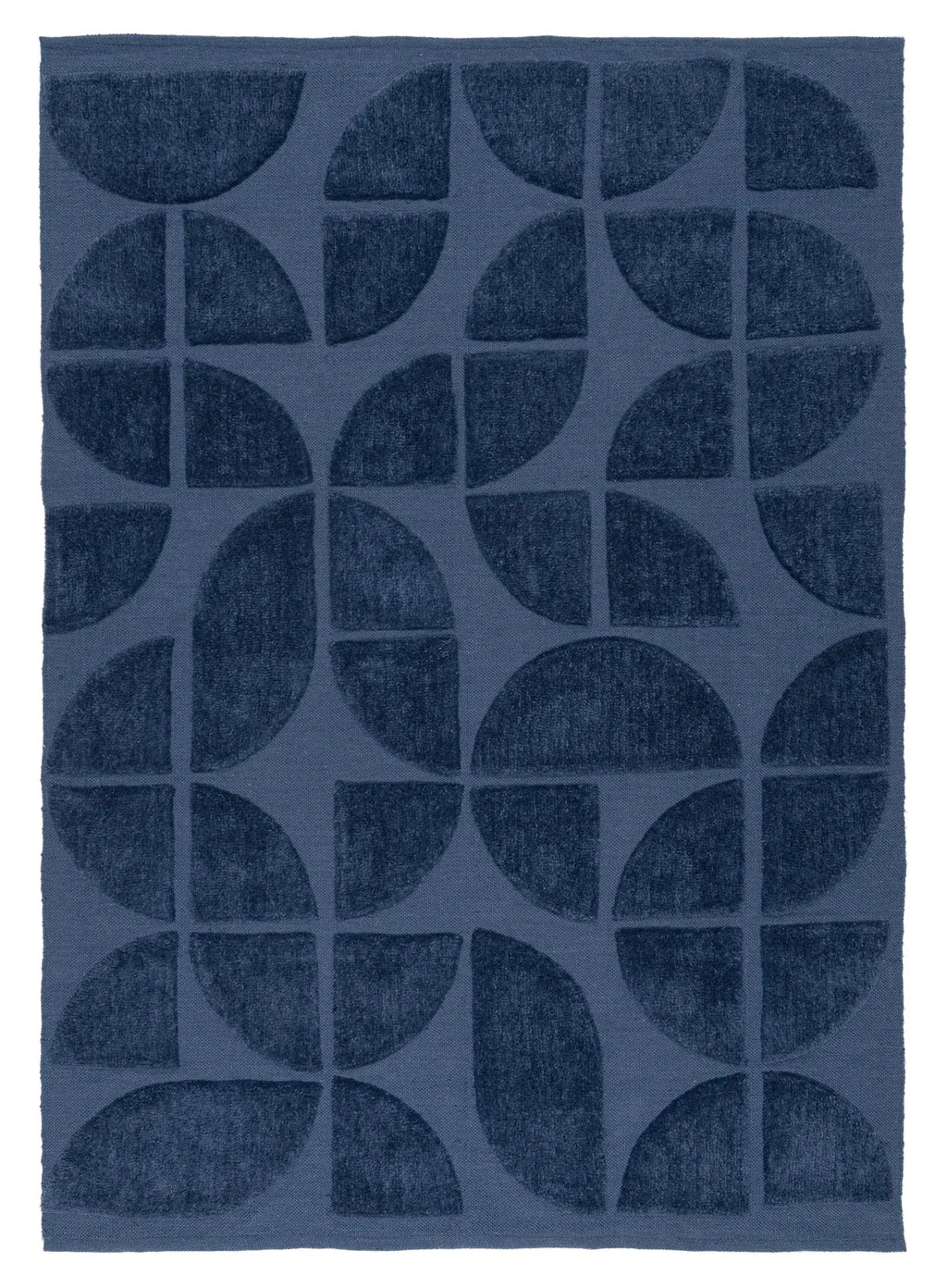 Azura Ocean Blue Hand Woven Machine Washable Wool Rug