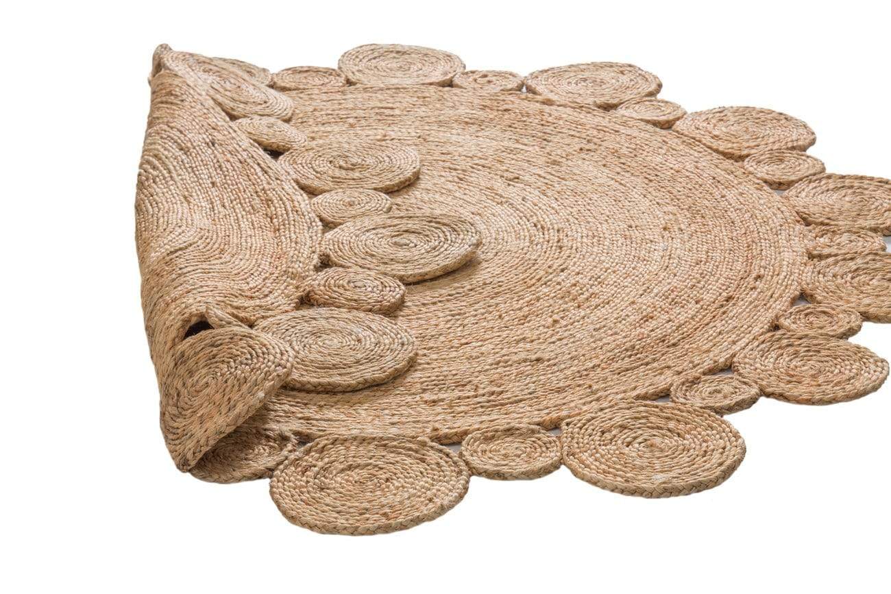 Celestia Rug – Handcrafted Braided in Playful Patterns Round Jute Rug