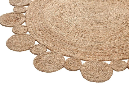 Celestia Rug – Handcrafted Braided in Playful Patterns Round Jute Rug