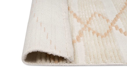 Ivora Handknotted Ivory and Mustard Brown Recycled Polyester Ultra Soft Rug
