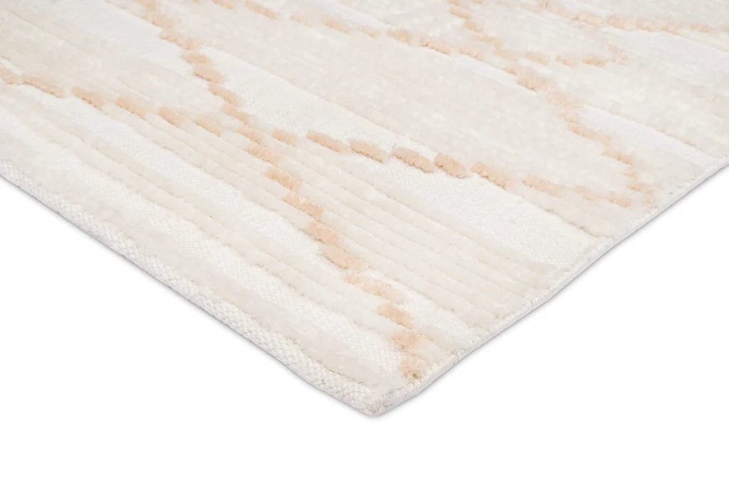 Ivora Handknotted Ivory and Mustard Brown Recycled Polyester Ultra Soft Rug