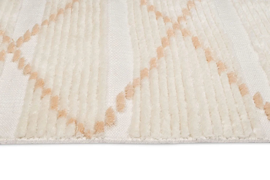 Ivora Handknotted Ivory and Mustard Brown Recycled Polyester Ultra Soft Rug