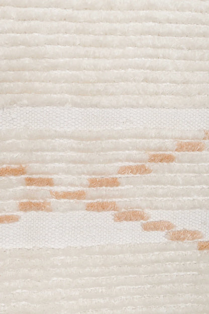 Ivora Handknotted Ivory and Mustard Brown Recycled Polyester Ultra Soft Rug