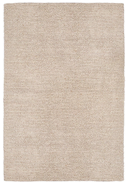 Kyra – Handwoven Braided Wool Rug in Warm Beige & Ivory