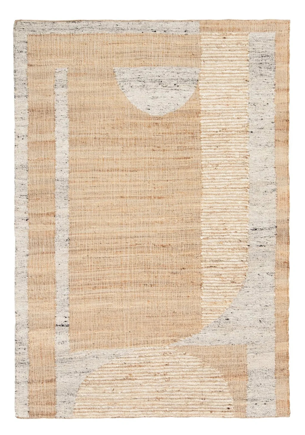 Leela – Handwoven Jute & Wool Geometric Flatweave Rug