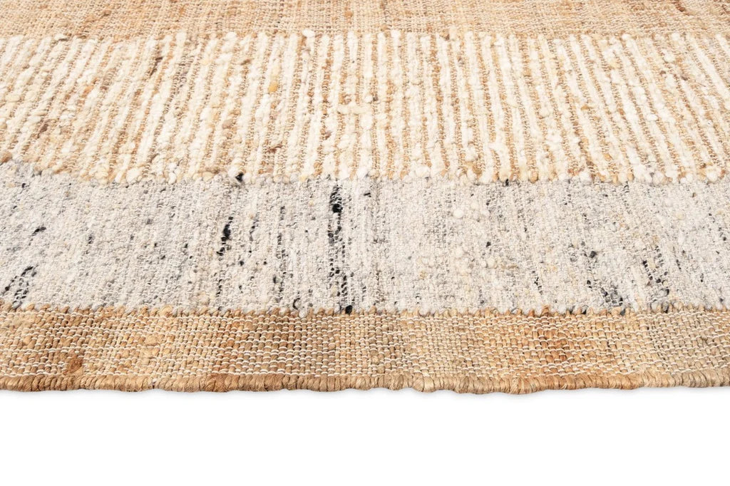 Leela – Handwoven Jute & Wool Geometric Flatweave Rug