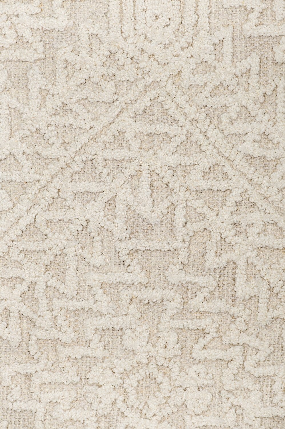 Eshana Ivory and Beige Modern Contemporary Handtufted Wool Rug