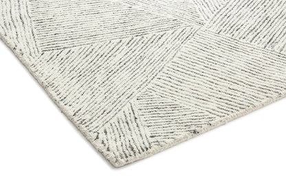 Seraphina Ivory and Charcoal Modern Pattern Handtufted Wool Rug