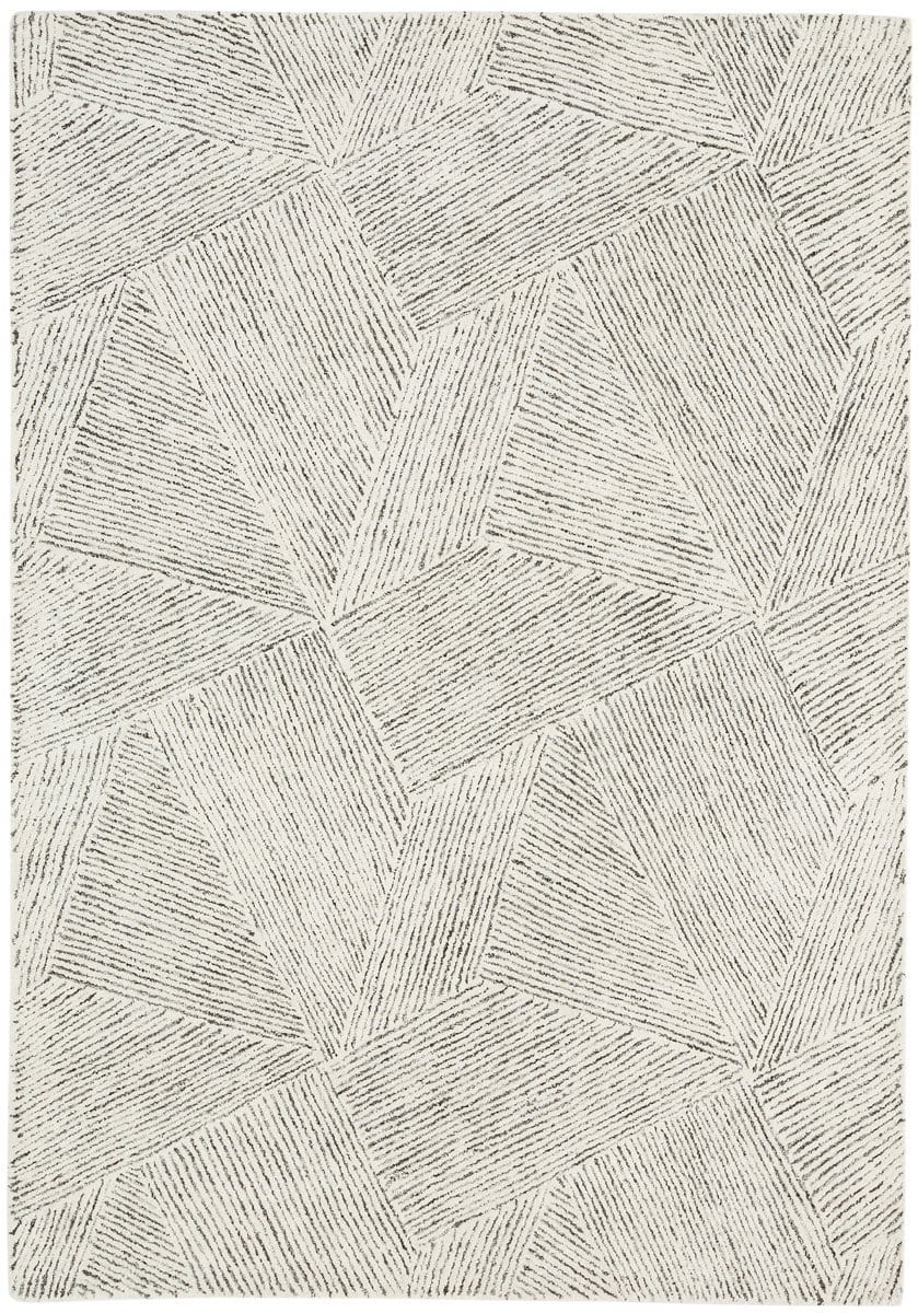 Seraphina Ivory and Charcoal Modern Pattern Handtufted Wool Rug