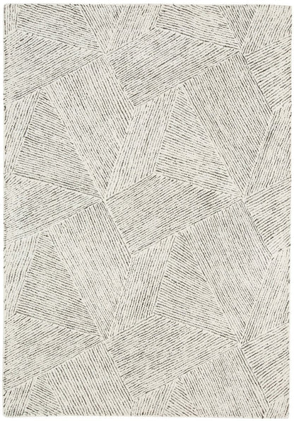 Seraphina Ivory and Charcoal Modern Pattern Handtufted Wool Rug