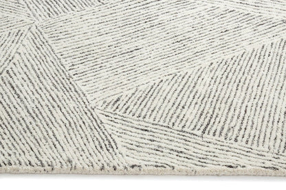 Seraphina Ivory and Charcoal Modern Pattern Handtufted Wool Rug