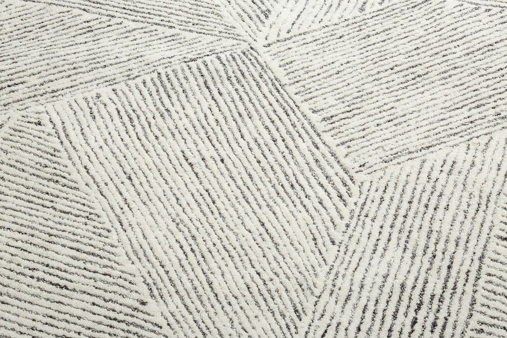 Seraphina Ivory and Charcoal Modern Pattern Handtufted Wool Rug