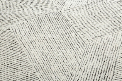 Seraphina Ivory and Charcoal Modern Pattern Handtufted Wool Rug