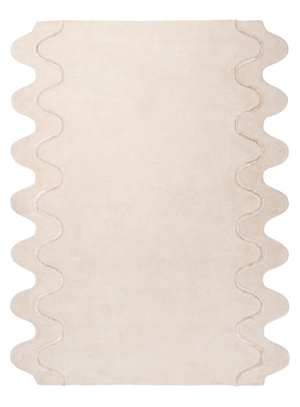 Liora Scallop Edged Modern Handtufted Wool Rug