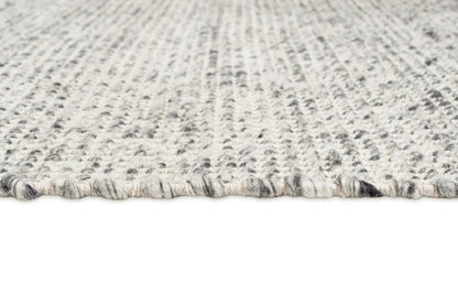 Aurelia Marbled Grey and Ivory Handwoven Wool and Viscose Blend Rug