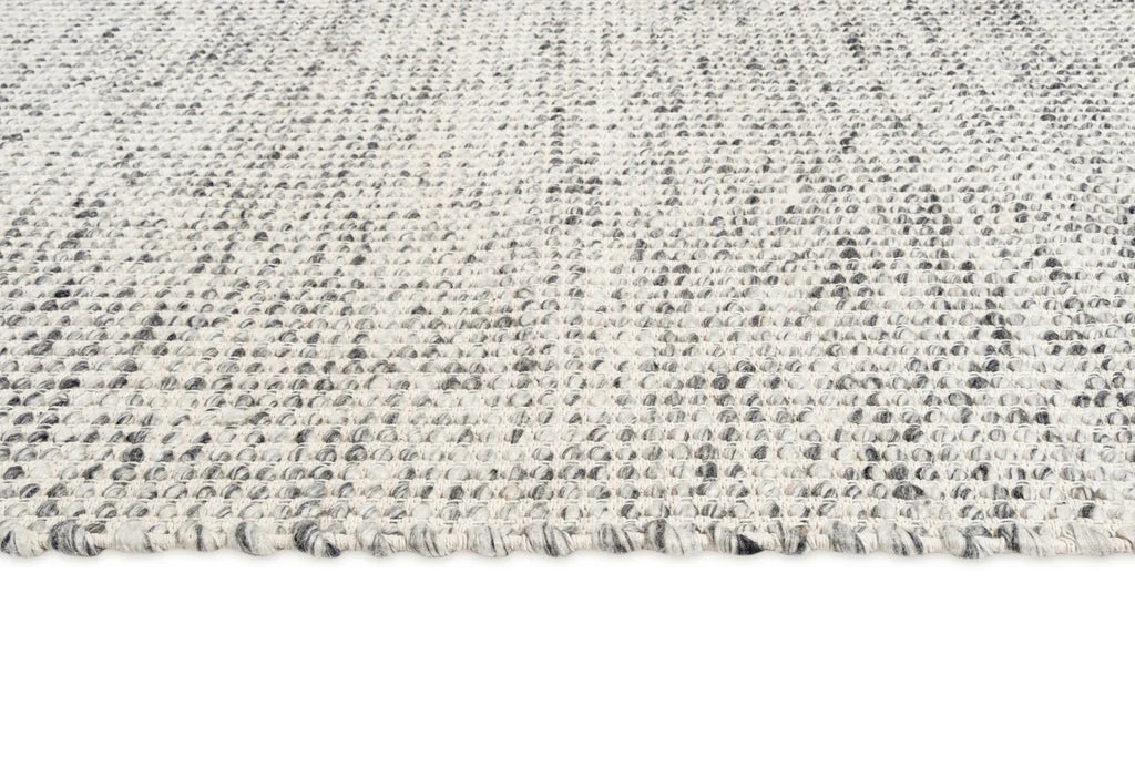 Aurelia Marbled Grey and Ivory Handwoven Wool and Viscose Blend Rug