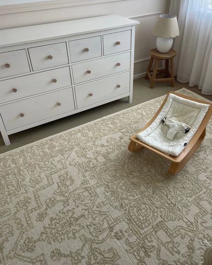 Samaira Ivory and Beige Handtufted Wool Rug