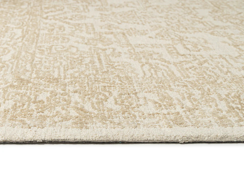 Samaira Ivory and Beige Handtufted Wool Rug